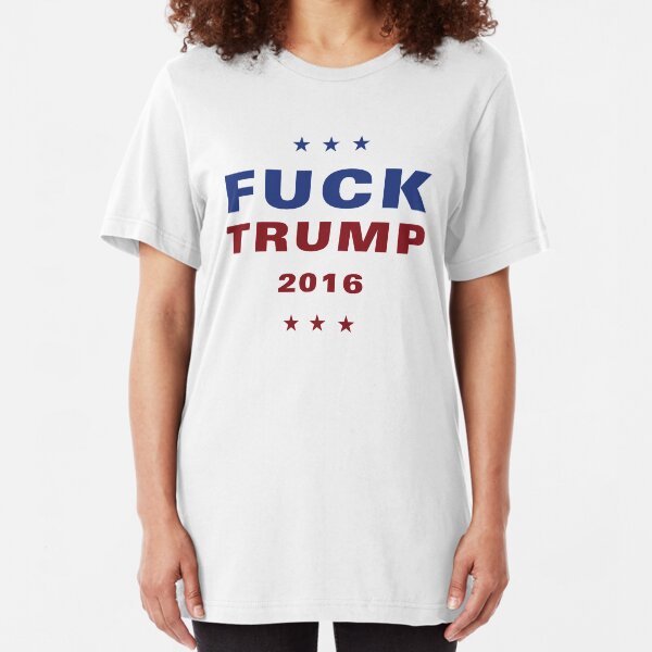 FUCK TRUMP Logo - Stars Slim Fit T-Shirt