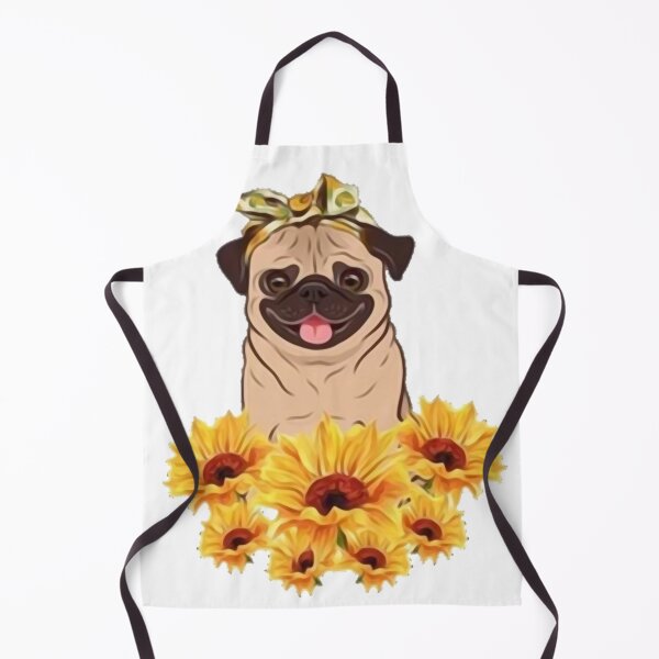 Item preview, pug and sunflower designed and sold by THISPUGVIBE.