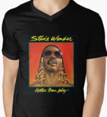 Hotter Than July by Stevie Wonder Men's V-Neck T-Shirt