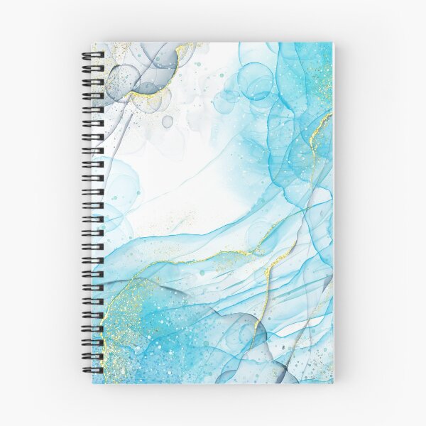 Item preview, Alcohol Ink Blue & Grey Marble Abstract Art designed and sold by yuzudesign.