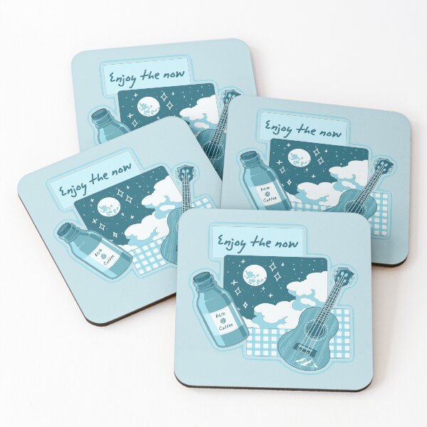 Item preview, Copy of Enjoy the now with hot coffee, songs, and starry night (blue version) designed and sold by MinimalAnGo.