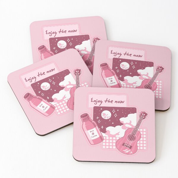 Item preview, Copy of Enjoy the now with hot coffee, songs, and starry night (pink) designed and sold by MinimalAnGo.