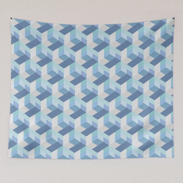 Item preview, blue, white, geometric pattern 3d design -  graphic background designed and sold by ohaniki.