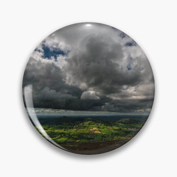Item preview, Storm in the sky, sunshine and rain under the clouds, view from top of the mountain Slieve Gullion in the south of County Armagh, Northern Ireland designed and sold by AlbertMi.