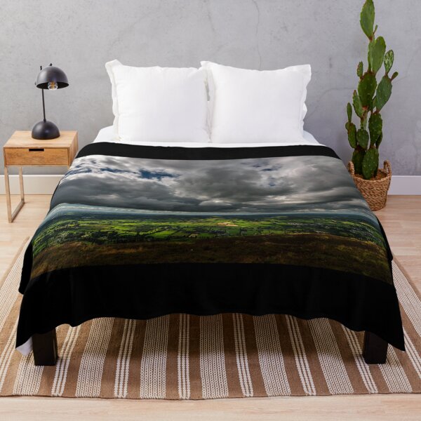 Item preview, Storm in the sky, sunshine and rain under the clouds, view from top of the mountain Slieve Gullion in the south of County Armagh, Northern Ireland designed and sold by AlbertMi.
