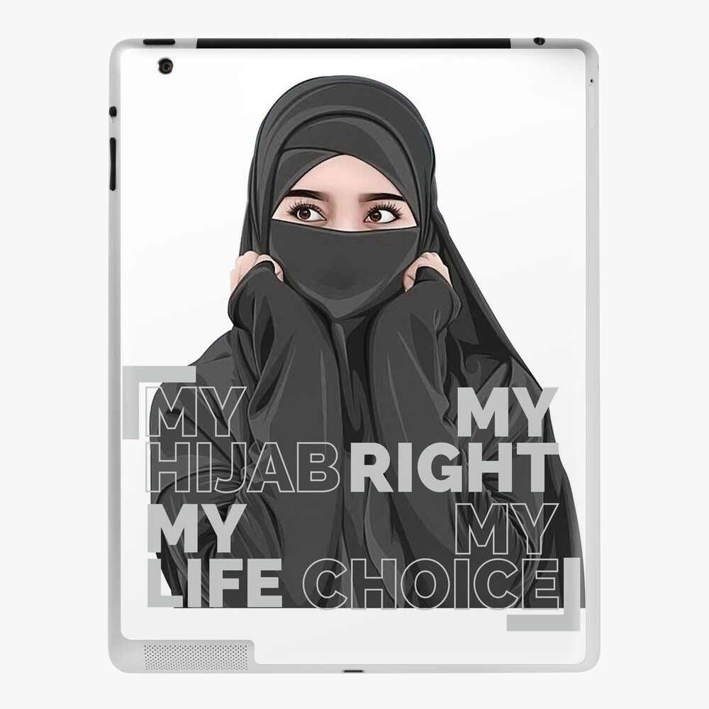 Muslim women with hijab and niqab design with text My Hijab My right, my life, my choice Muslim women with hijab and niqab design with text My Hijab My right, my life, my choice