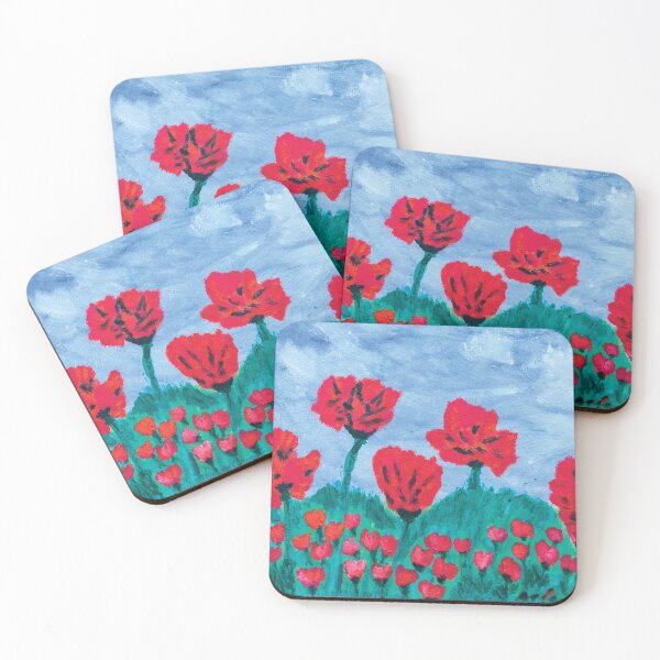 Item preview, Poppy Field watercolor technique designed and sold by pineappledizajn.
