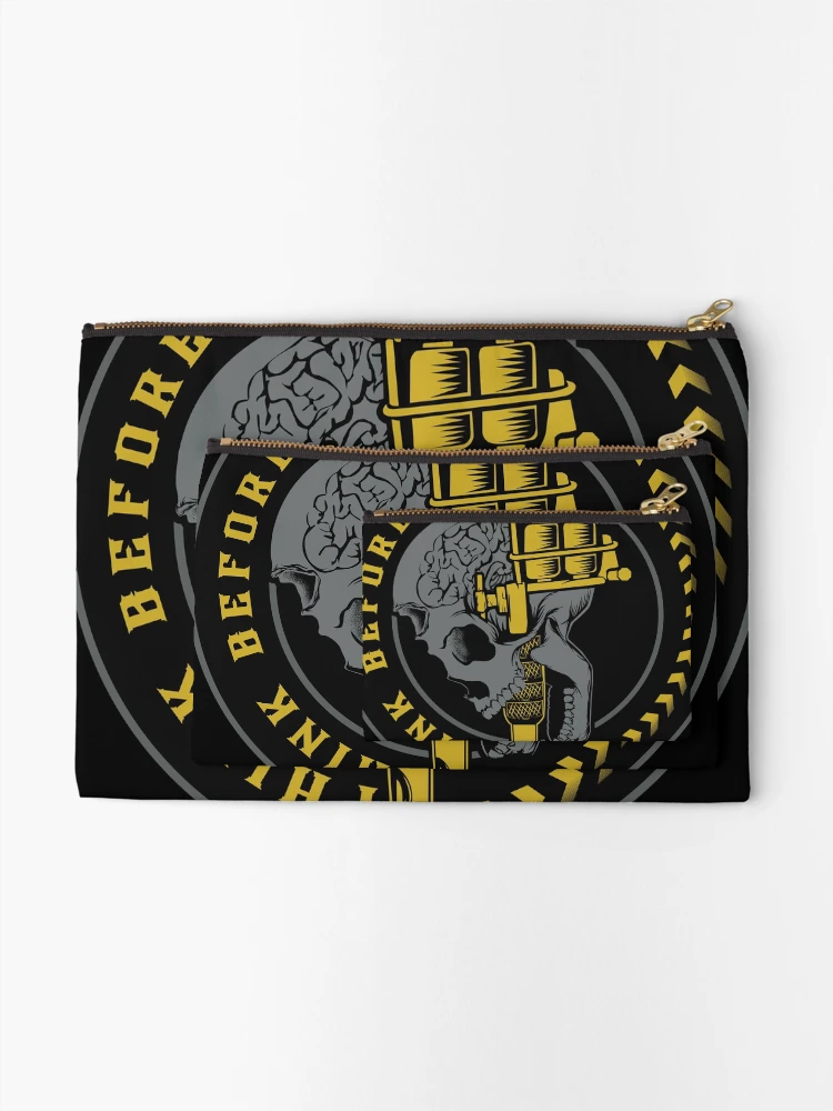 Thumbnail 2 of 4, Zipper Pouch, Skull Tattoo Machine designed and sold by MathDesign03.