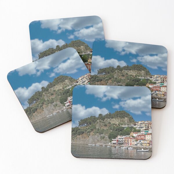 Item preview, colorful old buildings and ruined castle in Parga Greece designed and sold by goceris.