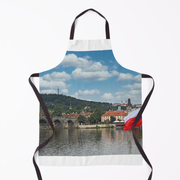 Item preview, Charles bridge and Czech flag Prague cityscape designed and sold by goceris.