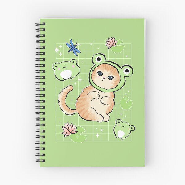 Item preview, Kawaii Toads and Cat in Frog Hat: Retro 90s Cottagecore Aesthetic with a Funny Kitten in Frog Costume designed and sold by MinistryOfFrogs.
