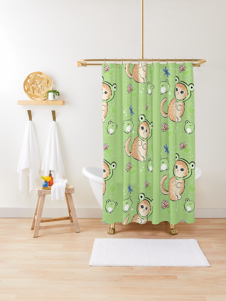 Psychodelic Frog Shower Curtain, I replaced the Kitty Cat S…