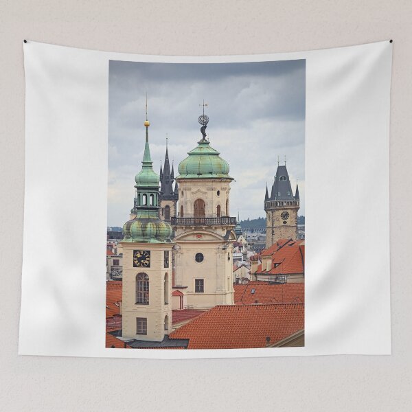 Item preview, churches and clock towers in old town Prague designed and sold by goceris.