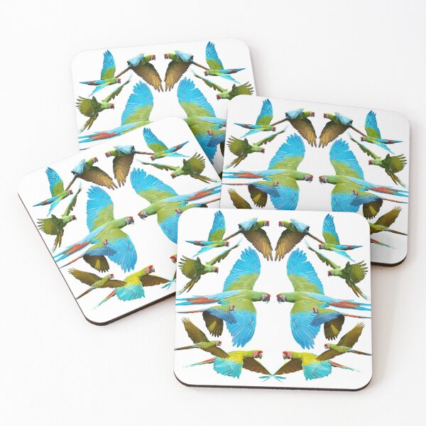 Item preview, Flock of The Great Green & Military Macaws (Green & Blue) designed and sold by JungleVision.