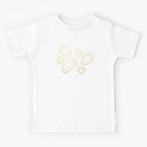 Gold and White Gemstone Pattern Kids T-Shirt