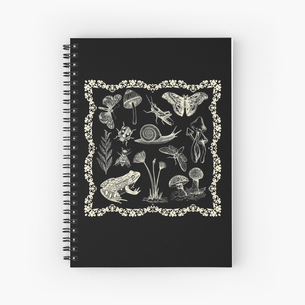 Cottagecore Aesthetic Frog Mushroom Botanical Goblincore Spiral Notebook By Fogodesigns