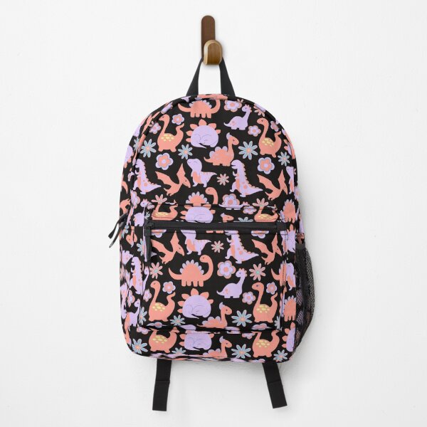Item preview, Cute Baby Dinosaur Floral Pattern - Black color Background designed and sold by Sajuade.