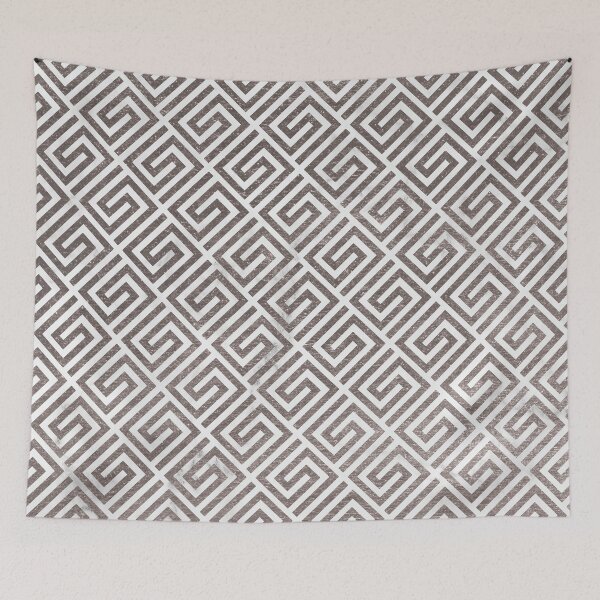 Item preview, Silver Greek Key Pattern on White Marble designed and sold by thelustrous.
