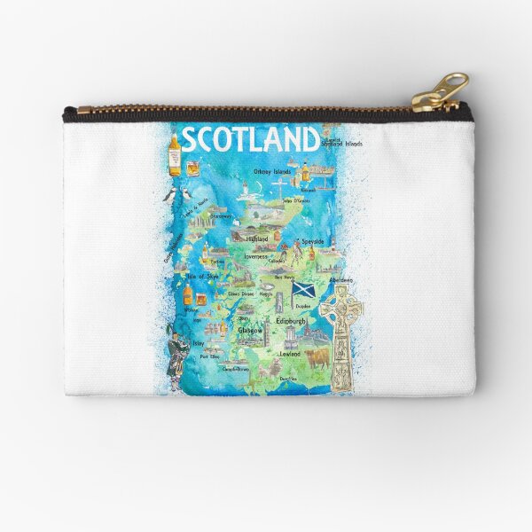 Item preview, Scotland Illustrated Map with Landmarks and Highlights  designed and sold by artshop77.
