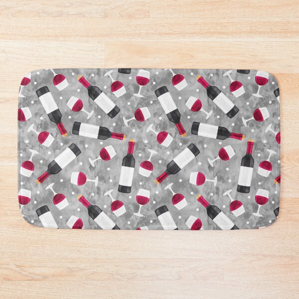 Item preview, Red wine - wine glasses and bottles - grey  designed and sold by littlearrow.