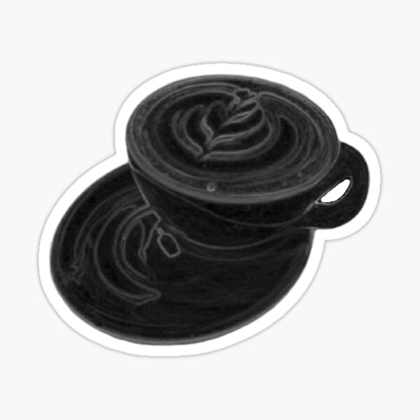 Cup of Coffee (sketched/black version) Sticker