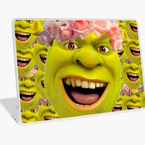Shrek Laptop Skins Redbubble - shrek face decal roblox foto