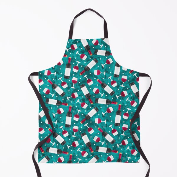 Item preview, Red wine - wine glasses and bottles - teal designed and sold by littlearrow.