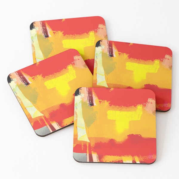 Item preview, Red and Orange Abstract  designed and sold by Sukhpal Grewal Ethnic Art.