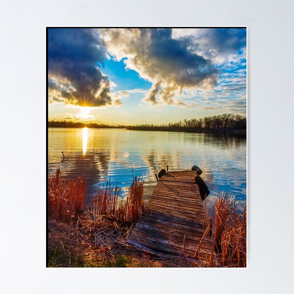 Item preview, sunset dock,dock sunset,dock scene,metal photo prints,picture on metal,metal art prints,metal picture prints designed and sold by eyesight4vision.