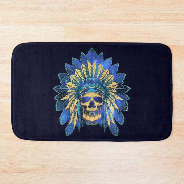 Item preview, Apache Skull - Gold and Blue Texturized Design designed and sold by JackMoreh.
