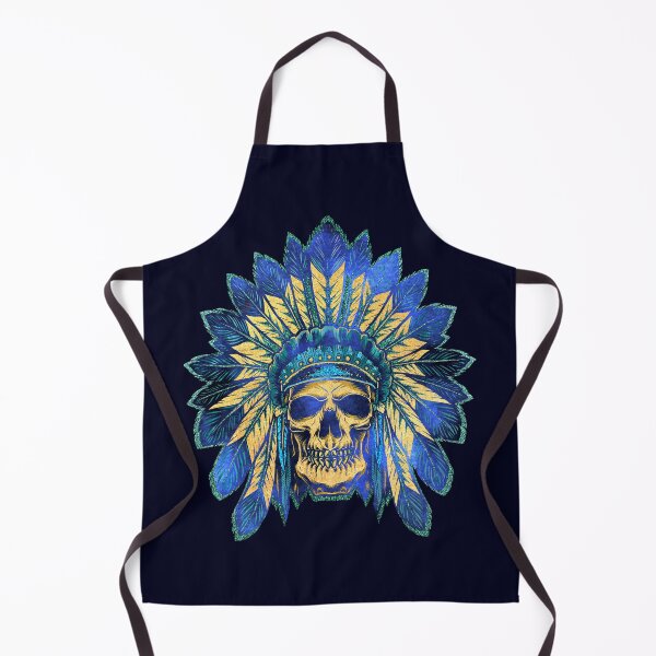 Item preview, Apache Skull - Gold and Blue Texturized Design designed and sold by JackMoreh.
