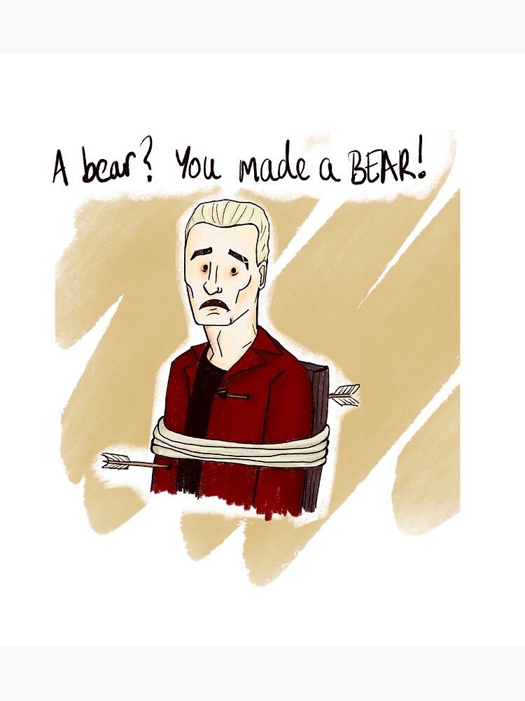 "A bear?! YOU MADE A BEAR!" Sticker for Sale by Redbubble