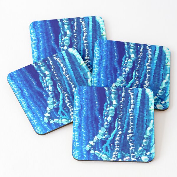 Item preview, Abstract Blue Green beads on strings by Iritof designed and sold by iritof.