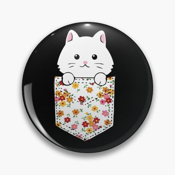 Artikelvorschau, Katze in der Tasche Faux Pocket Cute Kitten Lovers With Flowers entworfen und verkauft von Ginger217.