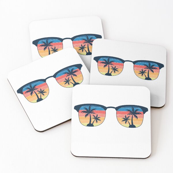 Item preview, Retro vintage sunset palm trees sunglasses  designed and sold by Apoorv Choudhary.
