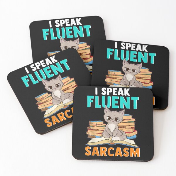 Item preview, I Speak Fluent Sarcasm Girls Bookworm Kids Cat Bibliophile  designed and sold by beatabea.