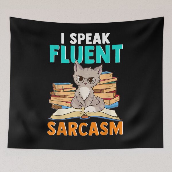 Item preview, I Speak Fluent Sarcasm Girls Bookworm Kids Cat Bibliophile  designed and sold by beatabea.