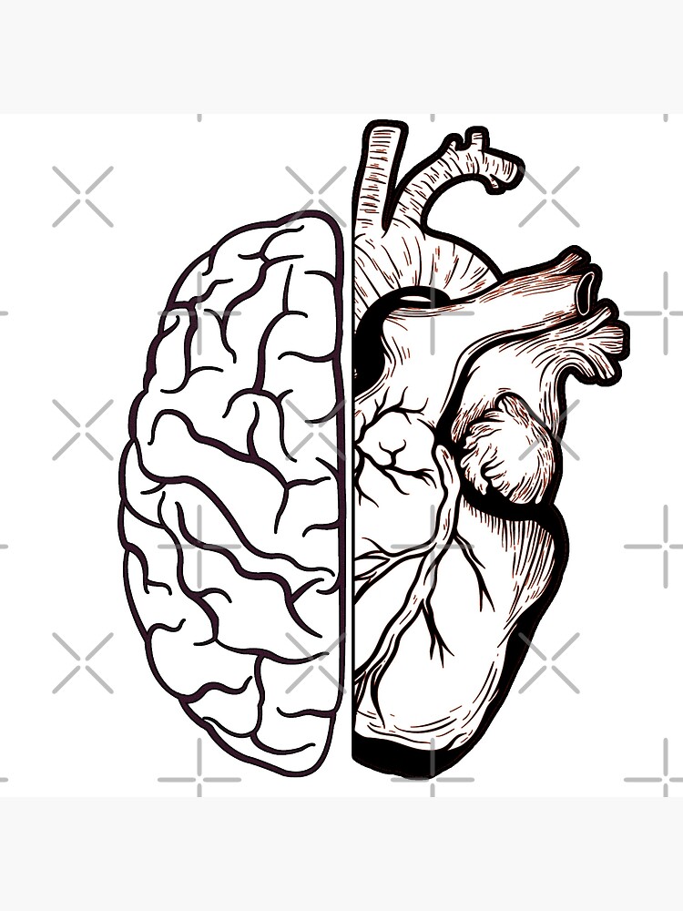 "half brain half heart " Poster for Sale by diamondfr12 Redbubble