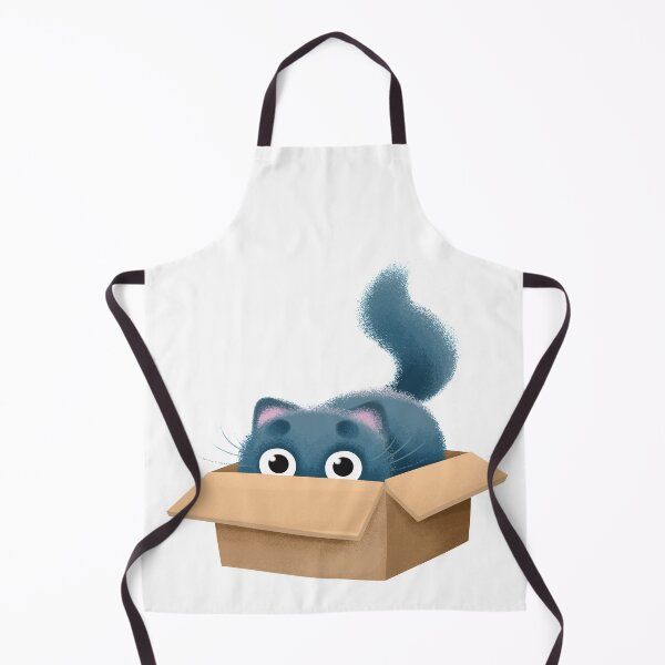 Item preview, A funny cat is hiding in a box. Cartoon pet black. Childrens funny illustration designed and sold by TatyanaArestova.
