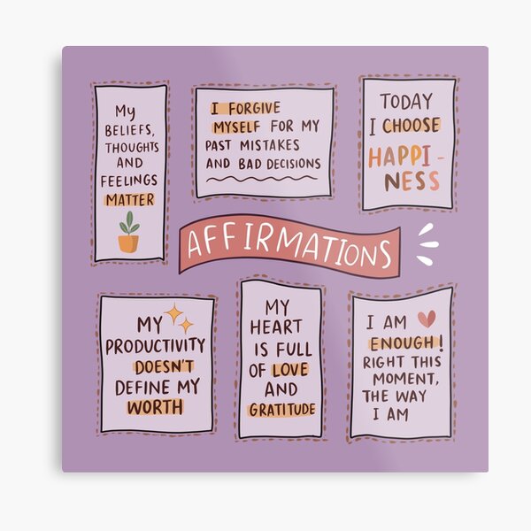 *purple* Mental health affirmations Metal Print