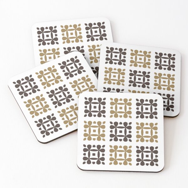 Item preview, Square Flower Petals Motif Pattern (Brown) designed and sold by John Uttley.