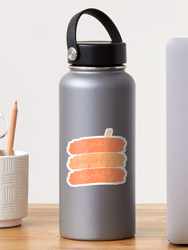 Thumbnail 1 of 3, Sticker, Small Business Owner Yellow and Orange designed and sold by soeclectic.