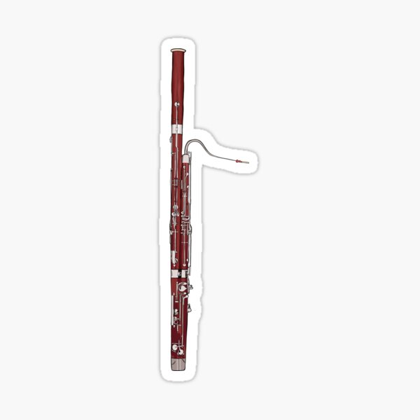 Bassoon Musical Instrument Pattern Natural Glossy Sticker