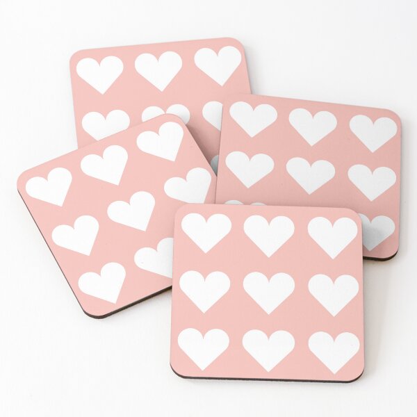 Item preview, Large WHITE & BABY PINK LOVE HEARTS designed and sold by RachelMacht.