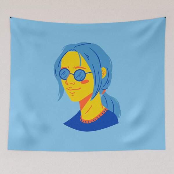 Item preview, Vibrant Yellow Girl with Glasses designed and sold by Artisan-Gallery.