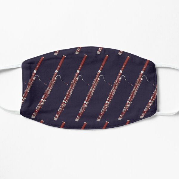 Bassoon Musical Instrument Pattern Dark Blue Flat Mask