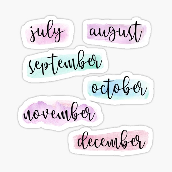 Months Of The Year Stickers for Sale
