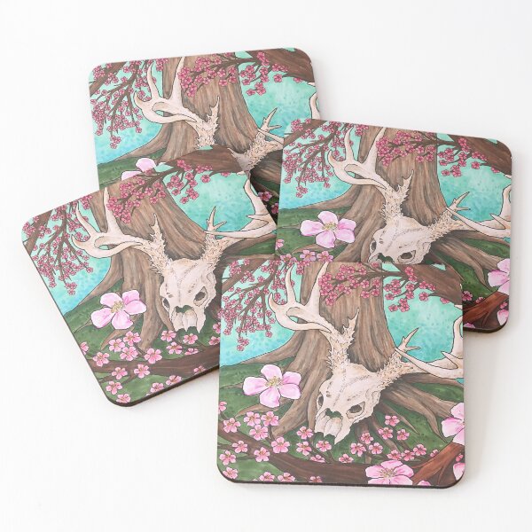 Item preview, Cherry Blossoms and a Deer Skull designed and sold by MAIMurray.