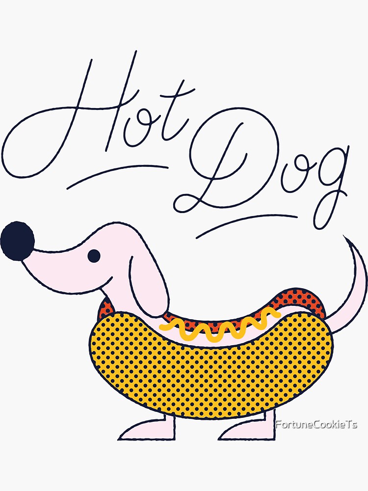 "Walking Hot Dog" Sticker for Sale by FortuneCookieTs Redbubble