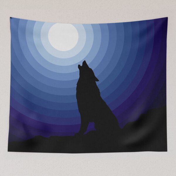 Item preview, Wolf Howling At The Moon Silhouette designed and sold by STUDIO-72.